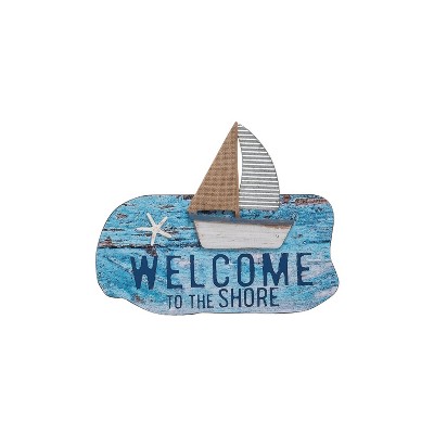 Beachcombers 0.75" x 14" Welcome Shore Wall Plaque