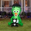 Gemmy Animated Airblown Inflatable Nom Nom Baby w/Pacifier, 5.5 ft Tall, Green - 2 of 3