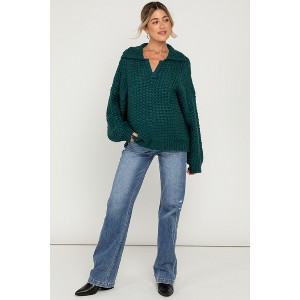 Pinkblush Navy Blue Lightly Distressed Maternity Straight Leg Jeans - 1 of 4