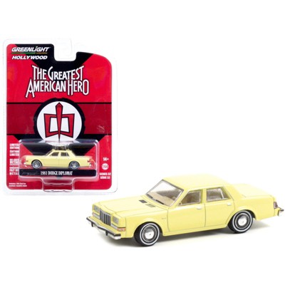 1981 Dodge Diplomat Yellow Bill Maxwell's "The Greatest American Hero" 1981-1983 TV Series 1/64 Diecast Model Car by Greenlight