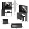 Vanity Table with Touch Sliding Tri-Color LED Mirror,Cushioned Stool and Storage Drawer for Small Space–The Pop Home - 4 of 4