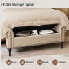 Arceso Storage Bench,50” Queen Linen Tufted Button End of Bed Bench, Upholstered Bedroom Bench,Ottoman Bench for End of Bed Living Room, Entryway - 2 of 4