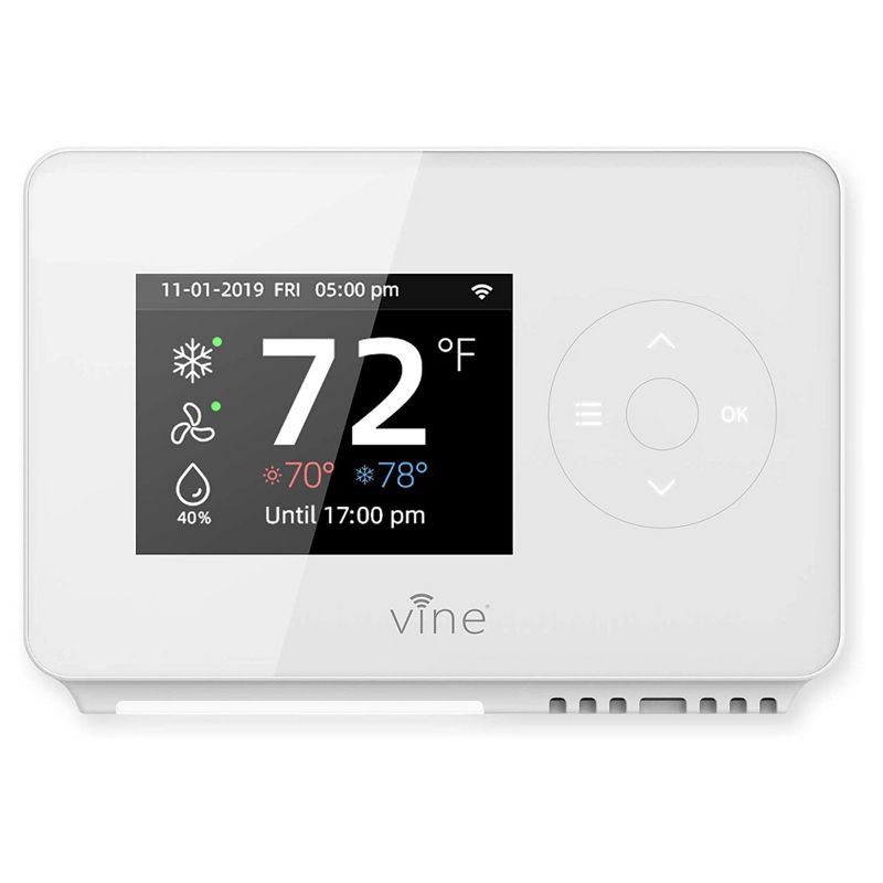 Vine TJ-225B Wi Fi 7 Day and 8 Period Programmable New Generation Smart Home Thermostat, Compatible with Google Assistant, and Vine App, 1 of 7