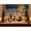 Christmas Village Sets- 13 Pieces Indoor Christmas Decorations, White Ceramic Village Houses Set of 4 with 7 Trees & 2 Deer - 2 of 4