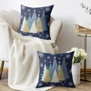 Christmas Pillow Covers 18X18 Set of 2, Blue White Gold Xmas Tree Snowflake Blue Winter Holiday - 3 of 4