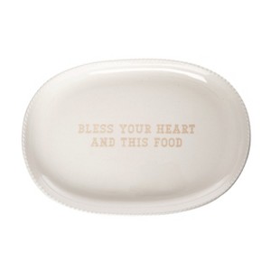 Totalee Gift Bless Your Heart Platter Ceramic White - 1 of 2
