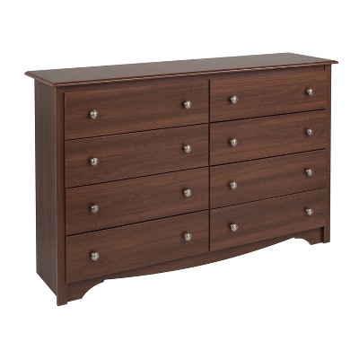 Cherry Monterey Double Dresser with 8 Deep Drawers and Roller System