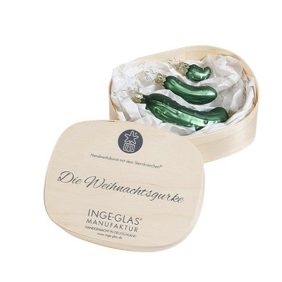Inge Glas 4.0 Inch Legend Of The Pickle With Box Ornament Christmas Extra Gift Tree Ornaments