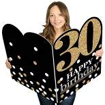 Big Dot of Happiness Adult 30th Birthday - Gold - Happy Birthday Giant Greeting Card - Big Shaped Jumborific Card