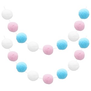 Unique Bargains Colorful Felt Ball Flexible Wear-resistant Pom Pom Garland 2 Pcs - 1 of 4