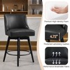 Dyonery 26" Swivel Counter Height Bar Stools with Backrests, Upholstered Seats & Wood Legs for Kitchen Island - 4 of 4