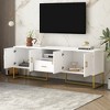 69"W TV Stand TV Console Entertainment Center Media Console with 1 Drawer, 2 Cabinets, and Anti-tip Device for TVs Up to 70", White/Black-ModernLuxe - image 3 of 4