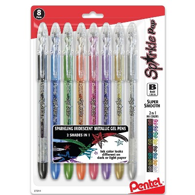 Pentel Slicci Metallic Gel Pens 0.8 Mm Extra Fine Point Assorted Colors  8/pack (99029) : Target