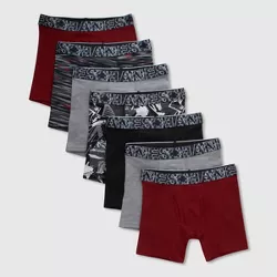 Hanes Boys' 5 + 2 Bonus Pack Comfort Stretch Boxer Briefs - Gray/Red 