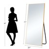 Wooakway Black/Gold/Silver Metal Full Length Mirror Accent Wall Mirror Freestand Mirror with Bracket - 4 of 4