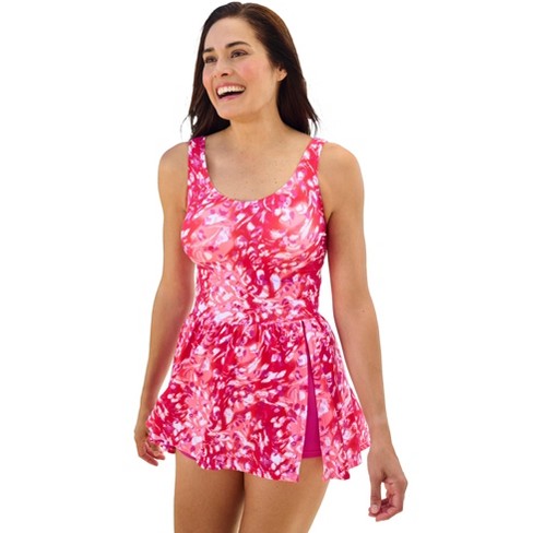 Swim 365 Women's Plus Size Loop Strap Two-piece Swim Dress - 8