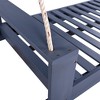 Okak Acacia Wood Porch Swing Bed,Patio Hanging Chair with 98-inch Ropes,Oversized Outdoor Bench Swing for Garden,Backyard,Patio - 4 of 4