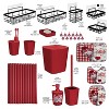 Hearth & Harbor Bathroom Set, Christmas Shower Curtain Set, Bathroom Accessories Set, Red Bathroom Décor with Xmas Toilet Brush & Trash Can - 4 of 4