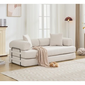 NicBex Oversized Upholstered Floor Sofa Bed with Convertible Folding Design,2-Seater Futon Couch Sleeper Sofa for Living Room,Bedroom - 1 of 4