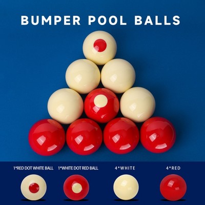 Regulation Size Red and White Bumper Pool Ball Set