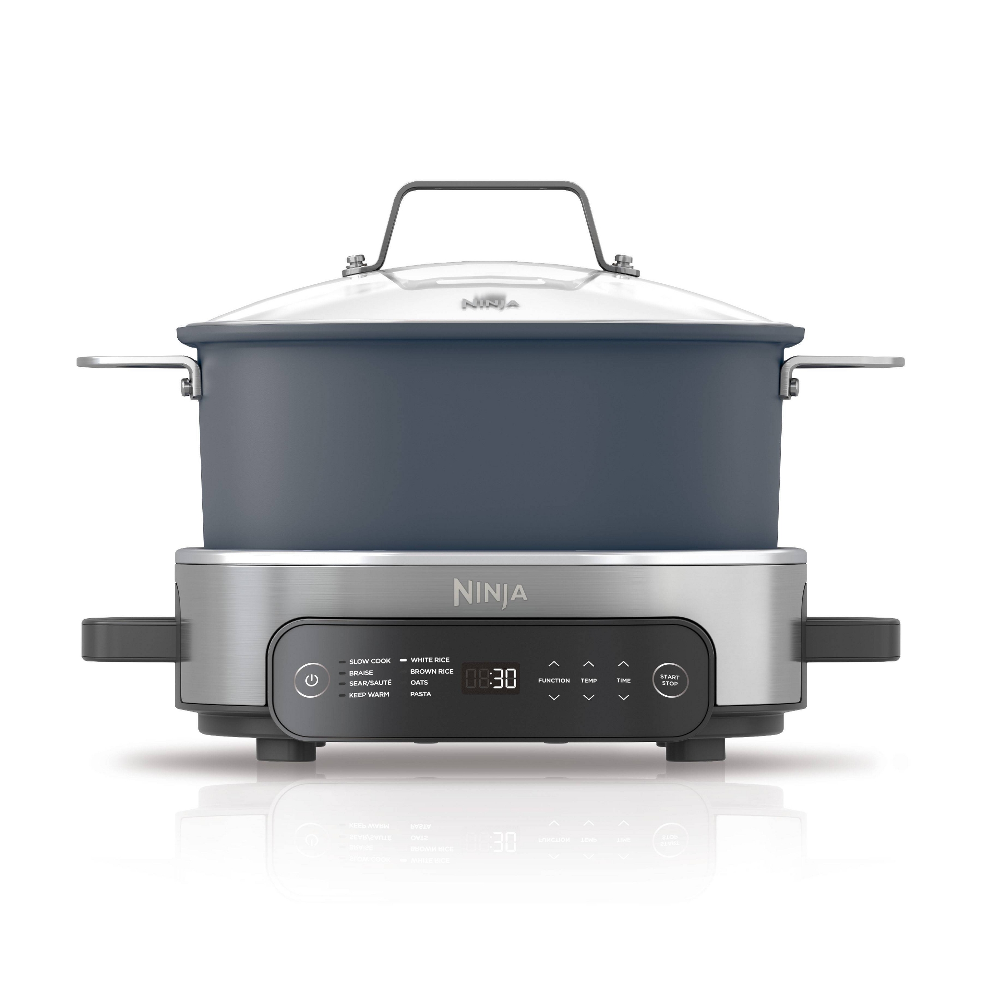 Ninja 6.5qt 2pc Foodi Stainless Steel Electric Multi Cooker: Slow Cooker, Rice Cooker, Stay-Cool Handles