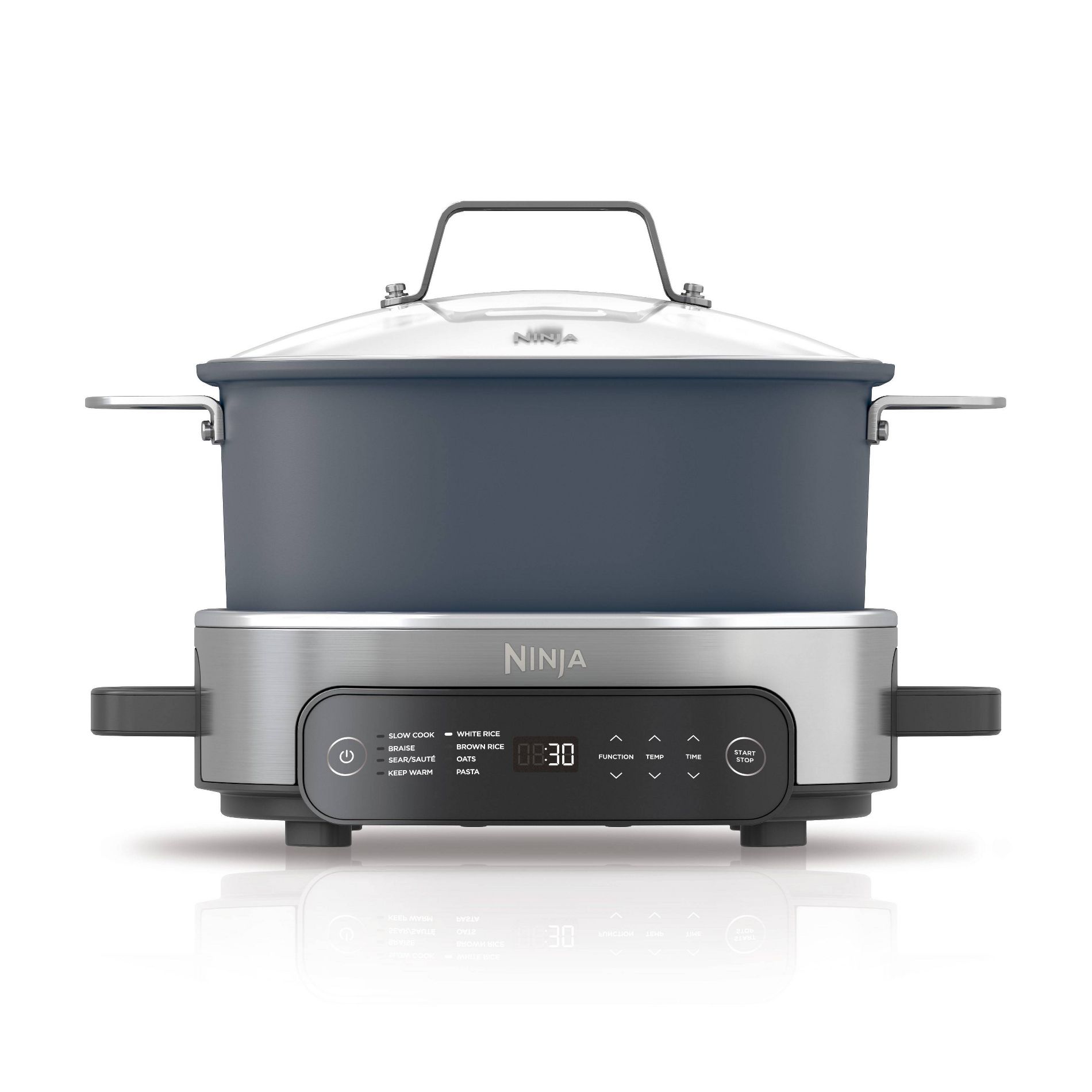 Ninja 6.5qt 2pc Foodi Stainless Steel Electric Multi Cooker: Slow Cooker, Rice Cooker, Stay-Cool Handles