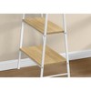 Vynxaria Computer Desk, Home Office, Laptop, Storage Shelves, 48"l, Work, Natural Laminate, White Metal, Contemporary, Modern - 3 of 4