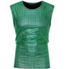 Lars Amadeus Men's Nightclub Party Club Metallic Shining Sleeveless Tank Top - 2 of 4