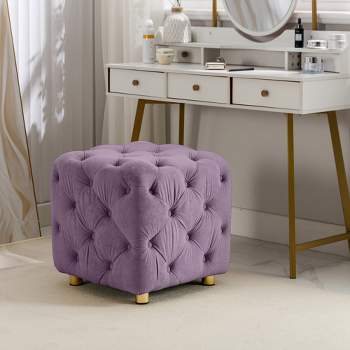Modern Velvet Upholstered Ottoman - ModernLuxe