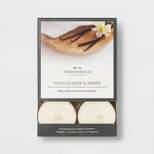 12pk Tealight Vanilla Bean and Amber Candle - Threshold™