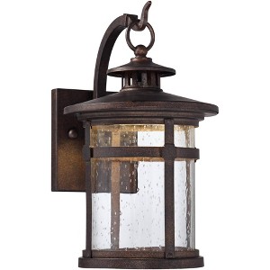 Franklin Iron Works Rustic Outdoor Wall Light LED Bronze Hanging Lantern Sconce Fixture for House Deck Porch Patio - 1 of 4