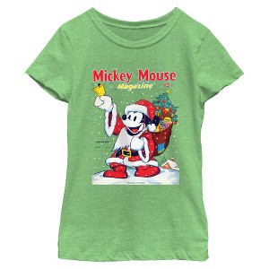 Girls Mickey & Friends Santa December Magazine Cover T Shirt - 1 of 4