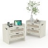 coucheta Nightstand, Boho Night Stand Bedside Table with Type-C Charging Station and 2 Drawers, Mid-Century Modern Wooden Nightstand for Bedroom - 2 of 2