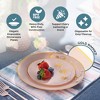 Posh Setting 32 Piece Combo Antique Pink and Gold Round Plastic Dinnerware Set - 16 Servings - Orchid - 2 of 4