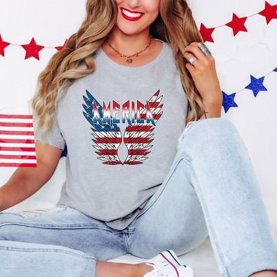 Simply Sage Market America Wings Short Sleeve Tee - 2XL - Heather Grey