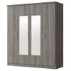 YOOCOZZ Modern 4-Door Freestanding Wardrobe with One Lockable Drawer and 2 Full-Length Mirrors - 3 of 4