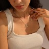 Bubble Gold Letter Necklace, 14k Gold Plated Balloon Initial Pendant, Dainty Chunky Custom Name Necklace for Women - 4 of 4