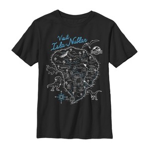 Boy's Jurassic Park Visit Isla Nublar Map T-Shirt - 1 of 4