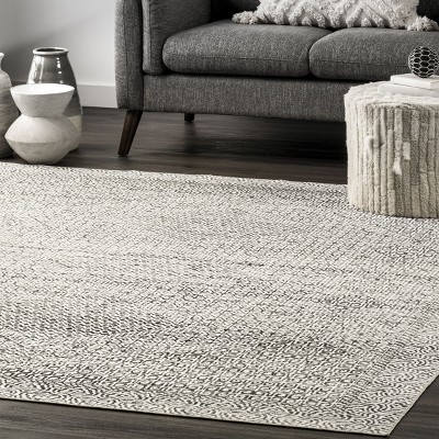 Sleek Gray Abstract Rectangular Easy-Care Rug