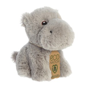 Aurora Eco Nation 5" Hippopotamus Grey Stuffed Animal - 1 of 4