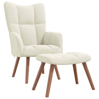 vidaXL Relaxing Chair - White With Footrest