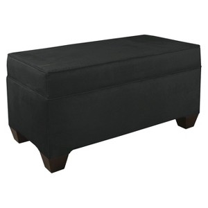 Skyline Custom Upholstered Box Seam Storage Bench - Skyline Furniture , Velvet Black