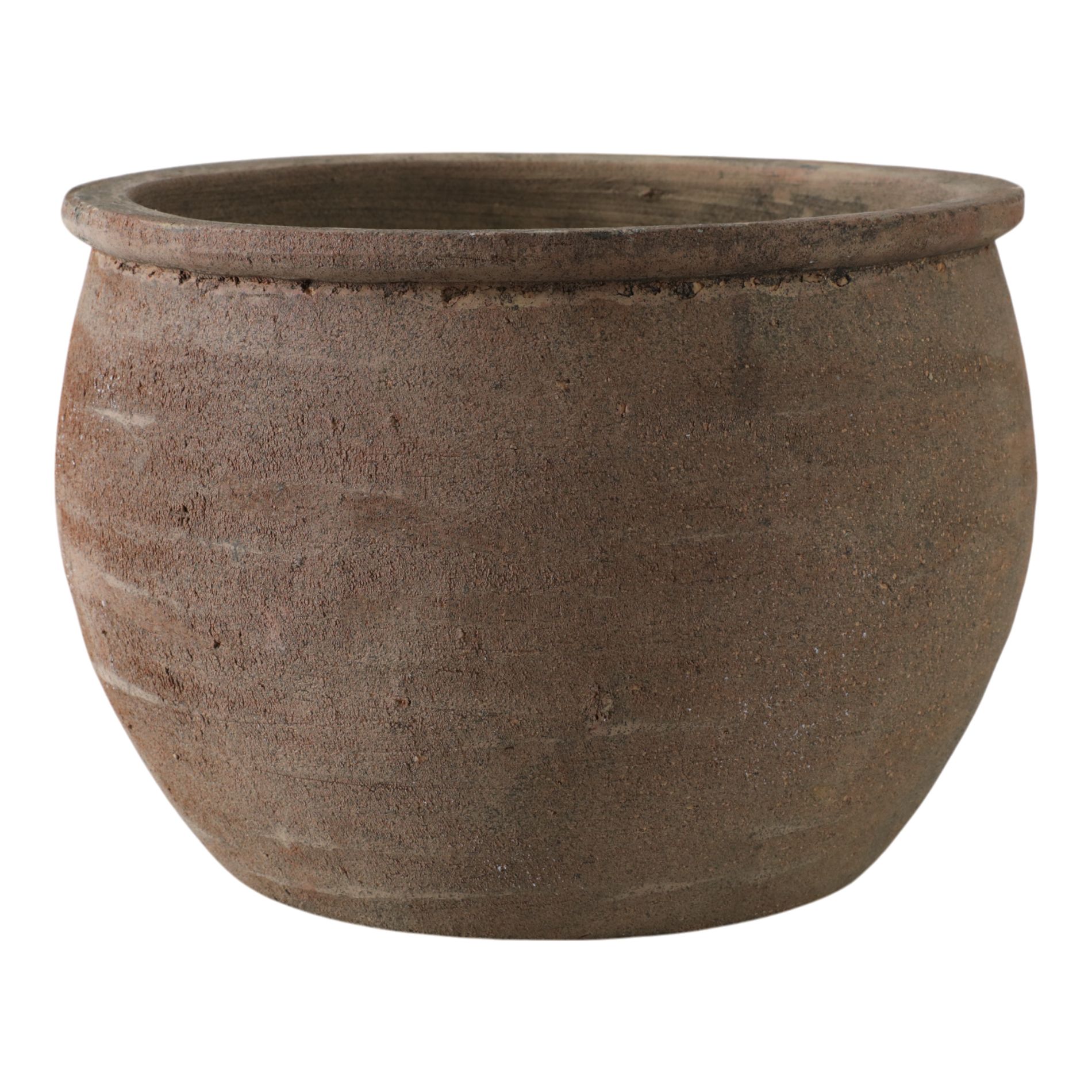 Rustic Wide Round Plant Pot for Indoor Plants or Outdoor - Traditional Clay Design That Adds Timeless Charm to Porch, Patio, or Entryway - 9" Brown