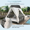 Whisen Outdoor Daybed Patio Lounge Bed with Adjustable Backrest Outdoor Double Sun Lounger with Curtains - 4 of 4