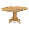 East West Furniture AVT-OAK-TP a Pedestal Oval Table with 18" Butterfly leaf, Oak - 3 of 4