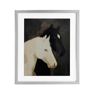 Stupell Industries Horse Harmony Contrast Framed Print Under Glass Art, Gray, 13" x 16" - 1 of 4