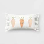 Oversized Tufted Carrot Easter Lumbar Throw Pillow Ivory/Peach - Threshold™