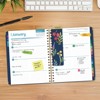 HARDCOVER 2026 Planner, 7"x9": 14 Months (Nov 2025-Dec 2026), Daily/Weekly/Monthly,  Bookmark, Pocket Folder w Sticky Notes (Navy Gold Numbers) - 3 of 4