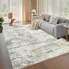 9x12 Beige Modern Abstract Rug,Washable Low-Pile Non-Slip Throw Carpet, Foldable Non-Shedding Floor Mat for Living Room, Bedroom, Nursery, Apartment - 3 of 4