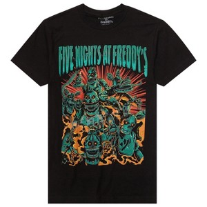 Five Nights at Freddy's Men's Animatronic Group Design Short Sleeve T-Shirt - 1 of 4
